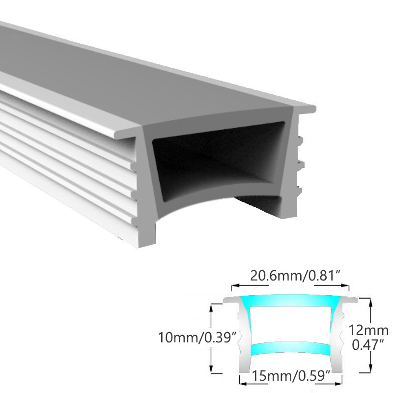 15*10mm Soft Silicone LED Strip Light Cover Diffuser For 12mm PCB